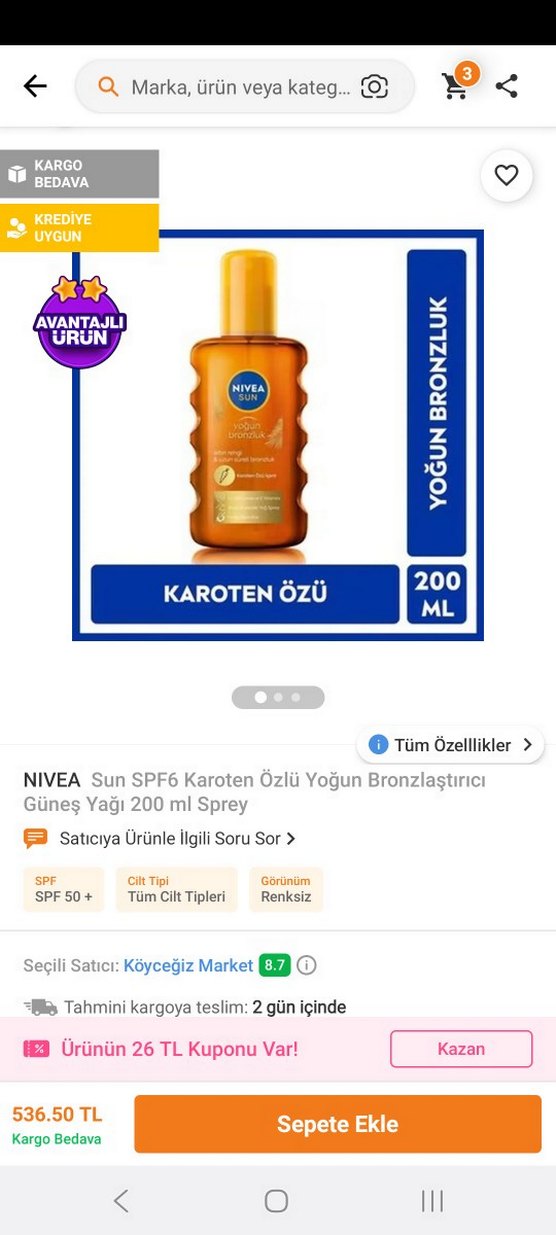 Nivea Sun Karoten Güneş Yağı Spreyi 200 ml - Görsel 3