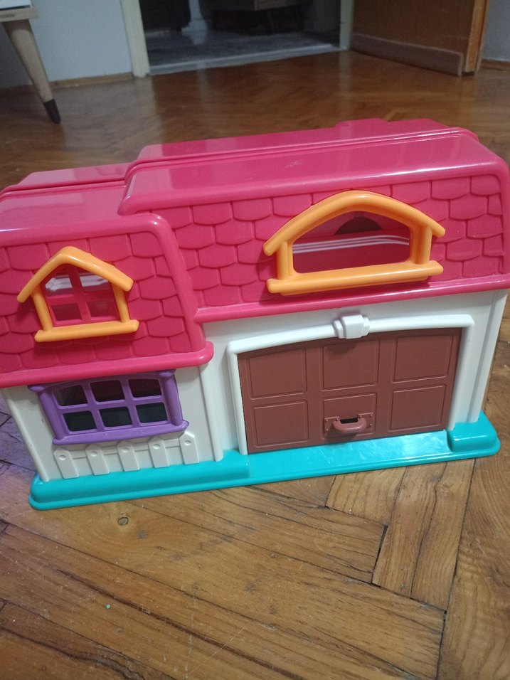 Pastel Pembe Katlanabilir Oyuncak Ev - Görsel 4