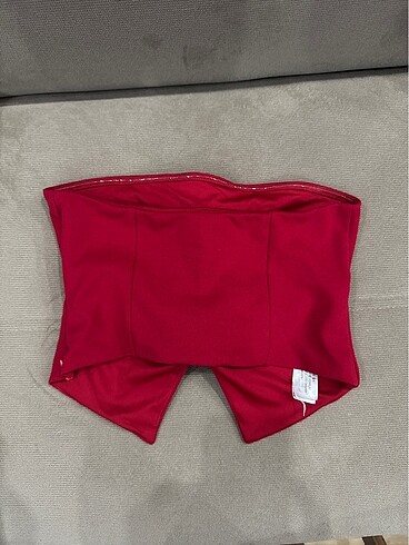 s Beden kırmızı Renk Bershka Crop Top Straplez