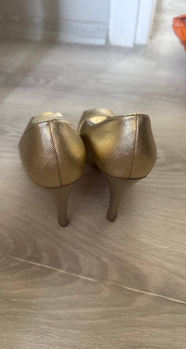 Altın Renkli Platform Topuklu Abiye Ayakkabı - Görsel 4