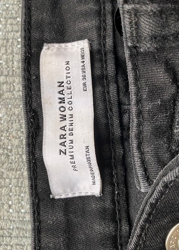 Zara Siyah Dar Kesim Kadın Denim Pantolon - Görsel 2