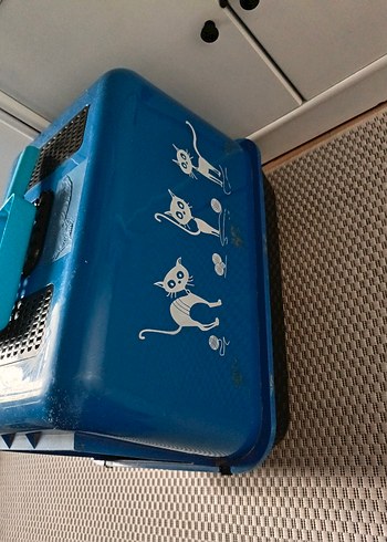 Beden Mavi Kedi Taşıyıcı ve Tuvalet Kutusu