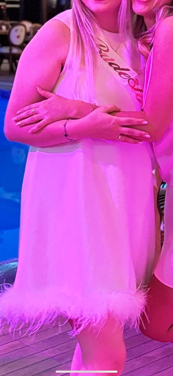 Kadın Beyaz Mini  Kolsuz Elbise - Görsel 4