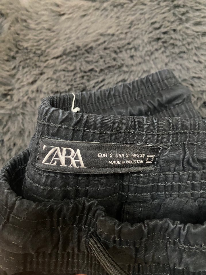 Siyah zara marka Rahat Kesim Fermuarlı Erkek Pantolon - Görsel 3