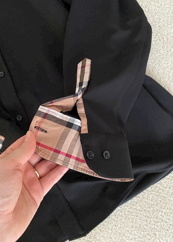 Erkek Siyah Düğmeli Uzun Kollu Gömlek - Görsel 3