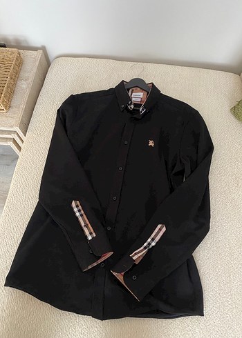 Erkek Siyah Düğmeli Uzun Kollu Gömlek - Görsel 2