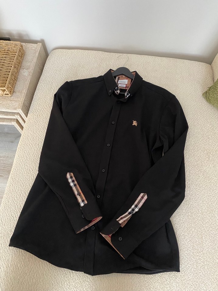 Erkek Siyah Düğmeli Uzun Kollu Gömlek - Görsel 2