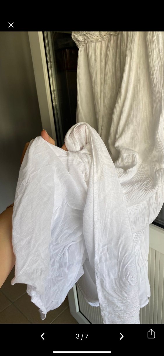 Dantel Detaylı Beyaz Bohem Uzun Elbise - Görsel 2