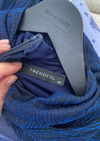 Lacivert Mini simli Elbise - Görsel 4