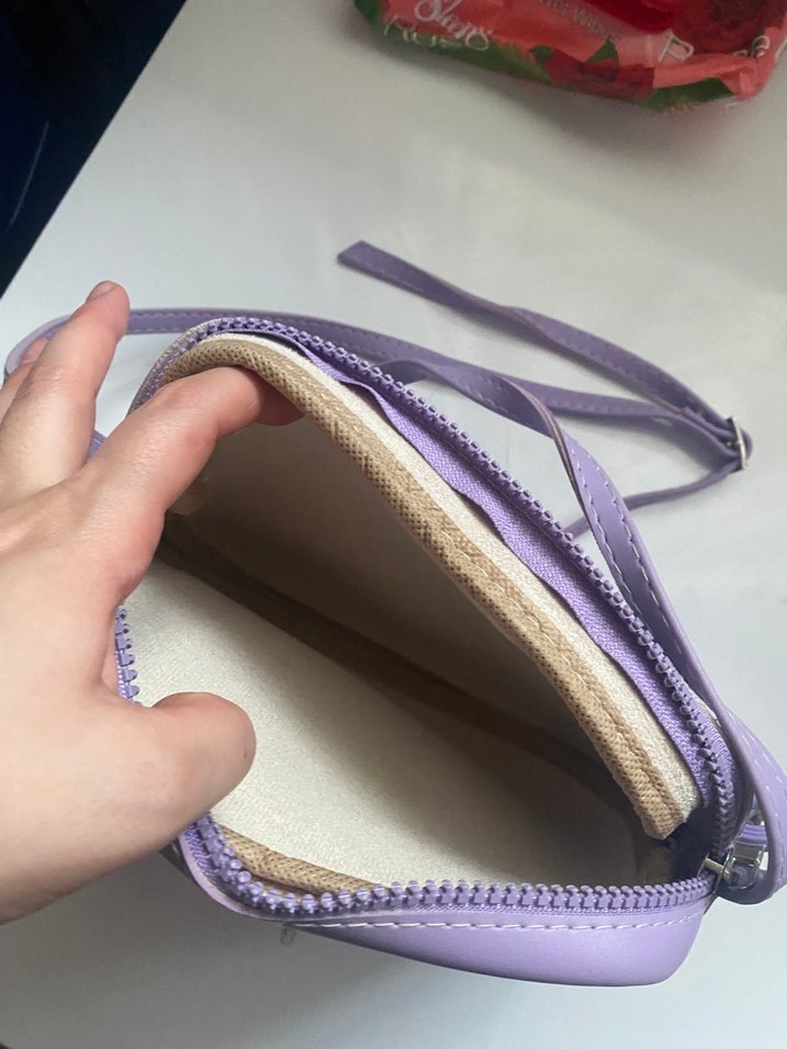 Kadın lila Deri Çapraz Çanta - Görsel 3