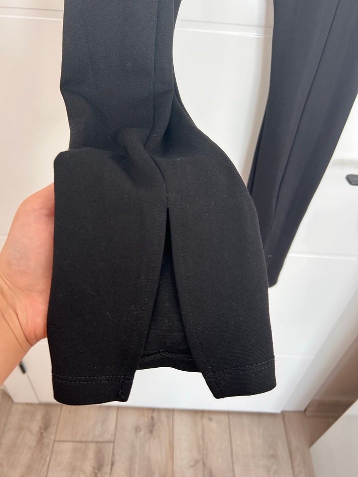 Kadın Siyah Dar Kesim Midi Kumaş Pantolon - Görsel 4