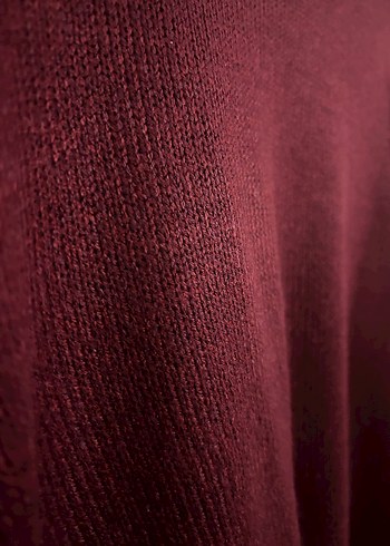 Bordo Kadın Örgü Yün Kazak - Görsel 5