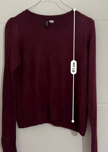 Bordo Kadın Örgü Yün Kazak - Görsel 6