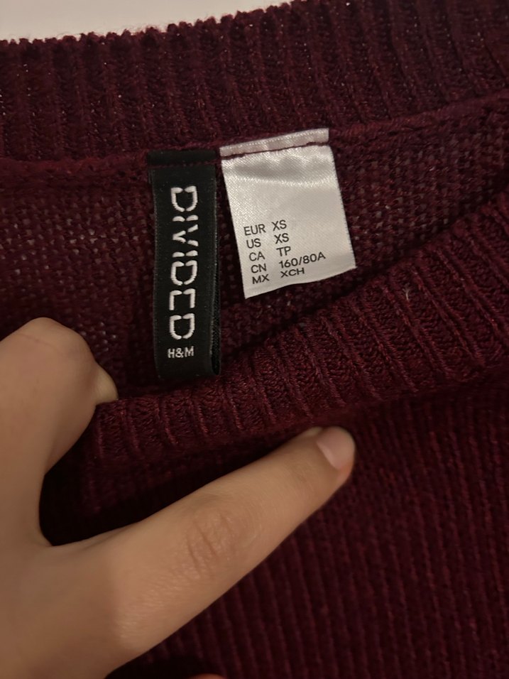 Bordo Kadın Örgü Yün Kazak - Görsel 3