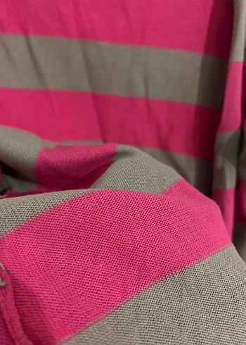 Gri-Pembe Çizgili Uzun Kollu Kadın Hırka - Görsel 3