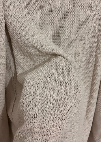 Bej Triko Kadın Hırka, Uzun Kollu, Rahat Kesim - Görsel 4