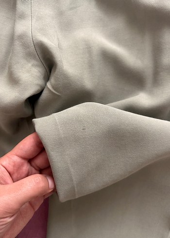 Zara Düğmeli Bej Midi Kadın Kumaş Pantolon - Görsel 7