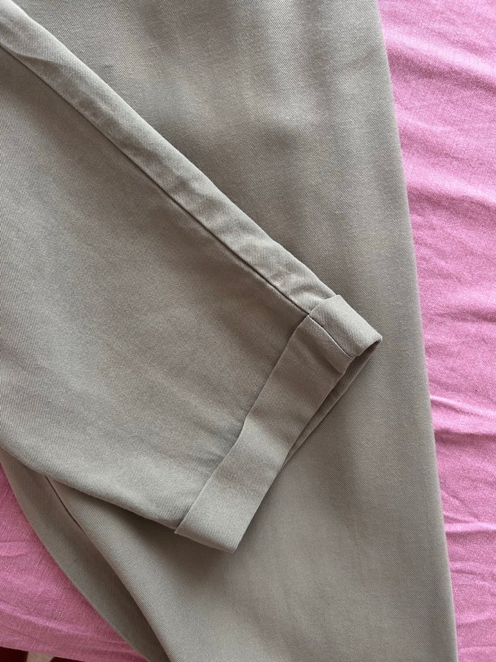 Zara Düğmeli Bej Midi Kadın Kumaş Pantolon - Görsel 4