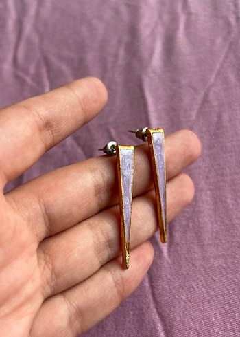Diğer Mor Tonlu Minimalist Midi Küpe