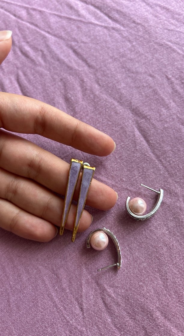 Pembe Payetli Midi Küpe - Görsel 4