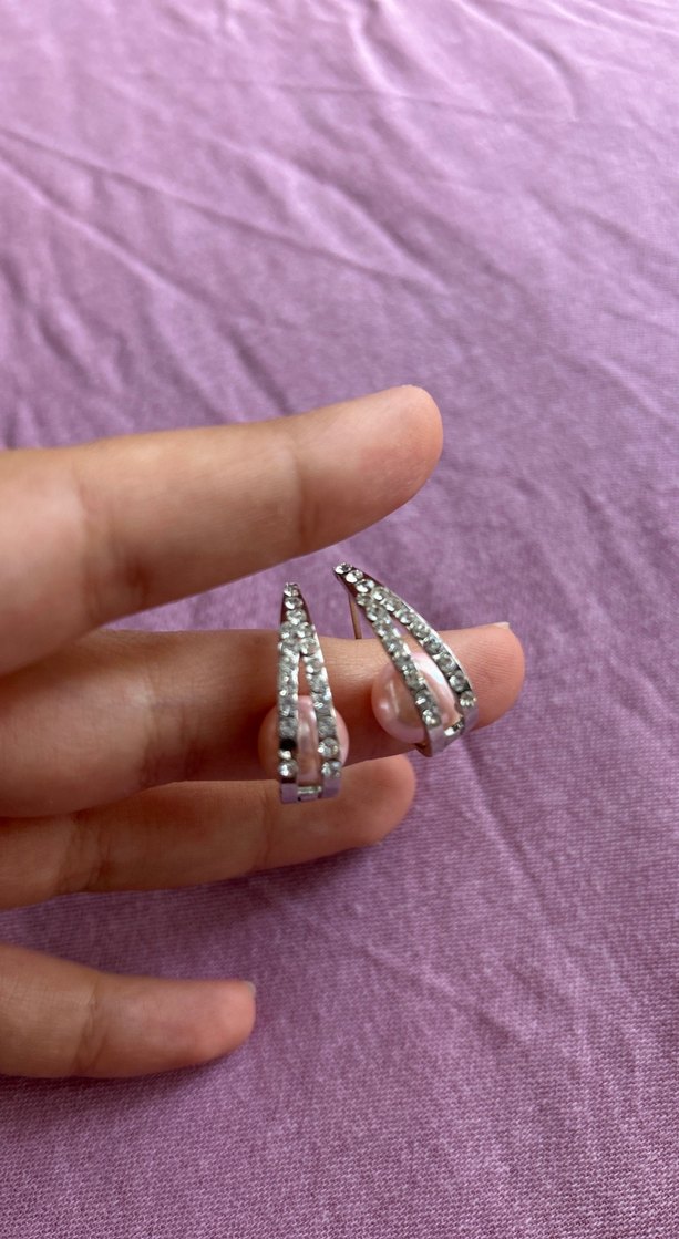 Pembe Payetli Midi Küpe - Görsel 2