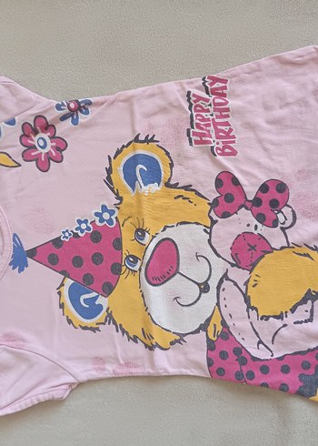 Kız Çocuk Pembe Baskılı Kısa Kollu Tişört