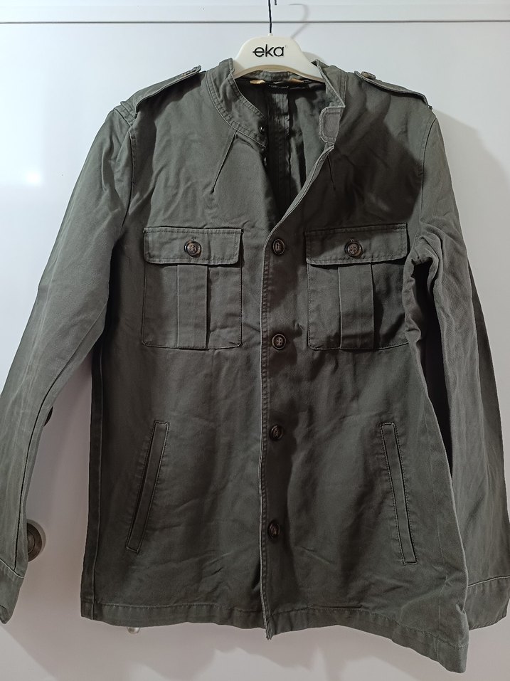 Düğmeli Gri Erkek Ceket - Görsel 4