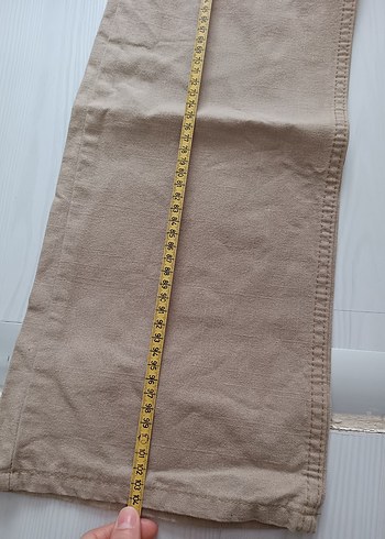 Bej Nakışlı Regular Fit Keten Erkek Pantolon - Görsel 4