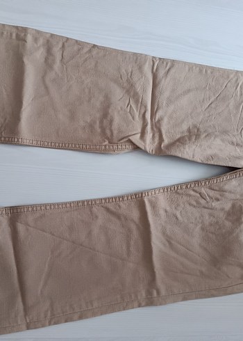 Bej Nakışlı Regular Fit Keten Erkek Pantolon - Görsel 2