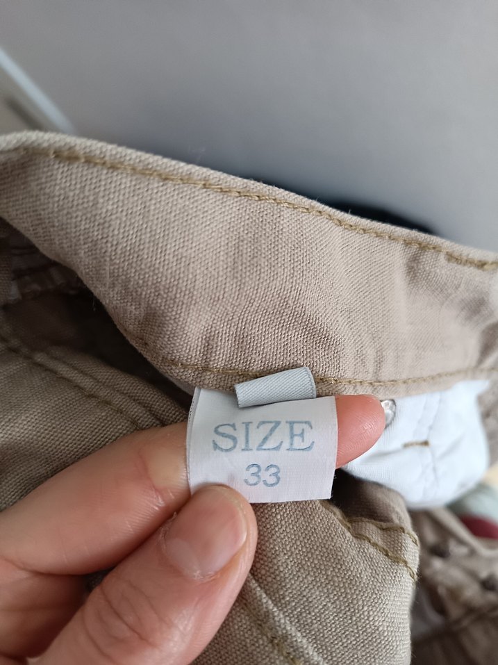 Bej Nakışlı Regular Fit Keten Erkek Pantolon - Görsel 5