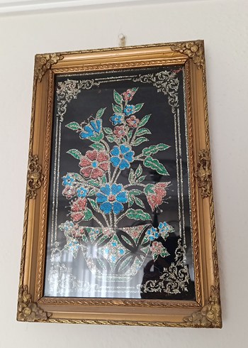 Çiçek Desenli Renkli Tablo
