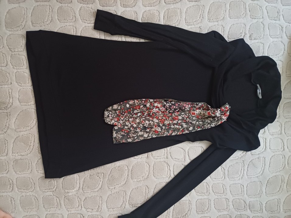 Siyah Uzun Kollu degaje yakalı, filarlı - Görsel 3