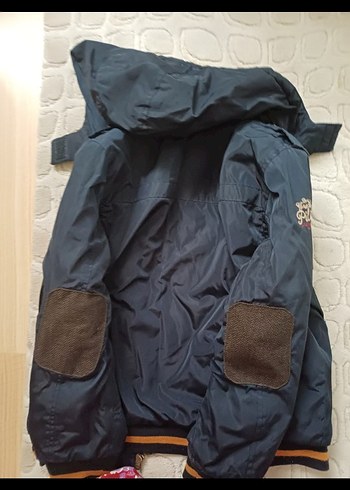 lacivert Erkek Çocuk Kürklü Klasik Kaban - Görsel 7