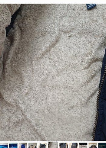 lacivert Erkek Çocuk Kürklü Klasik Kaban - Görsel 5