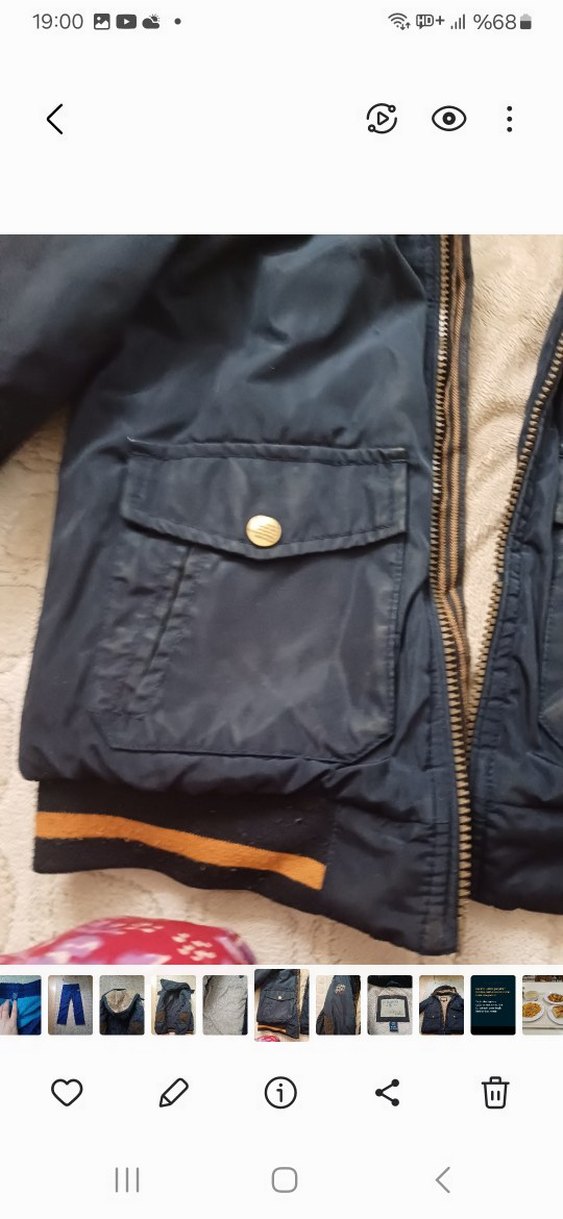 lacivert Erkek Çocuk Kürklü Klasik Kaban - Görsel 4