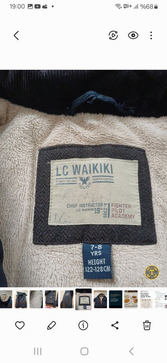 lacivert Erkek Çocuk Kürklü Klasik Kaban - Görsel 2