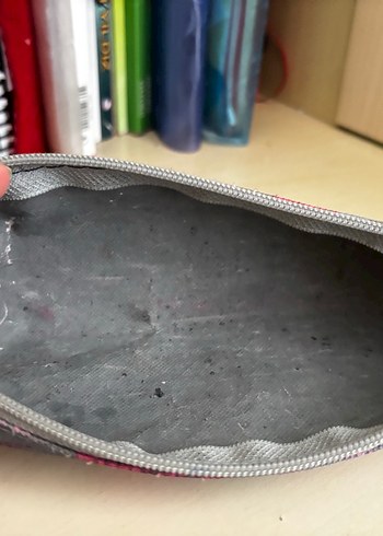 Kadın Pembe Yılan Desenli Fermuarlı Makyaj Çantası - Görsel 3