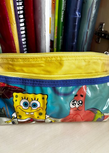 SüngerBob ve Patrick Desenli Renkli Kalem Çantası - Görsel 2