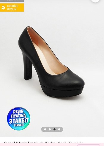 Siyah Kadın Klasik Platform Topuklu - Görsel 2