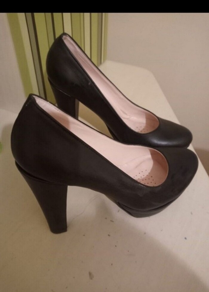 Kadın topuklu ayakkabı siyah - Görsel 3