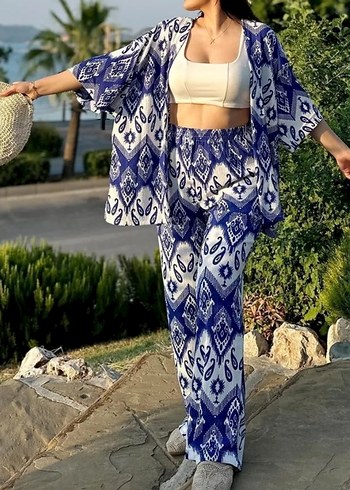 Mavi Salaş Kimono Takım