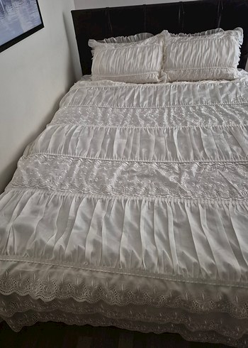 Çift Kişilik Çeyizlik Nakışlı Yatak Örtüsü - Görsel 2