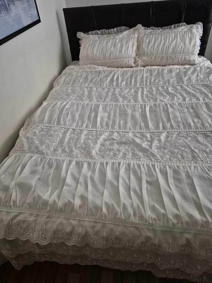 Çift Kişilik Çeyizlik Nakışlı Yatak Örtüsü - Görsel 2