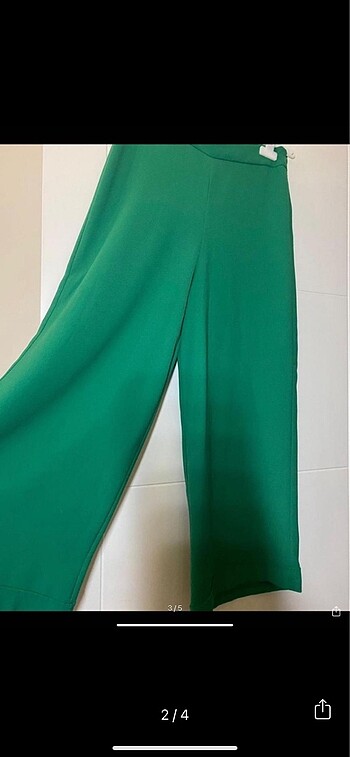 Suud Collection Yeşil bol paça pantolonlu tesettür takım