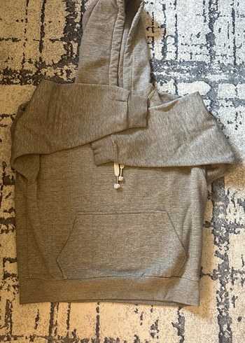 s Beden Gri Kapüşonlu Kadın Sweatshirt