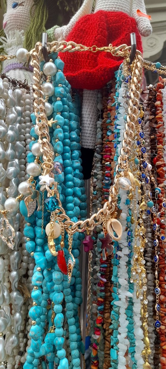 Uzun Turkuaz Boncuklu Bohem Kadın Kolyesi - Görsel 3