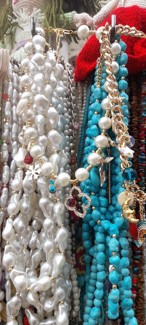 Uzun Turkuaz Boncuklu Bohem Kadın Kolyesi - Görsel 4