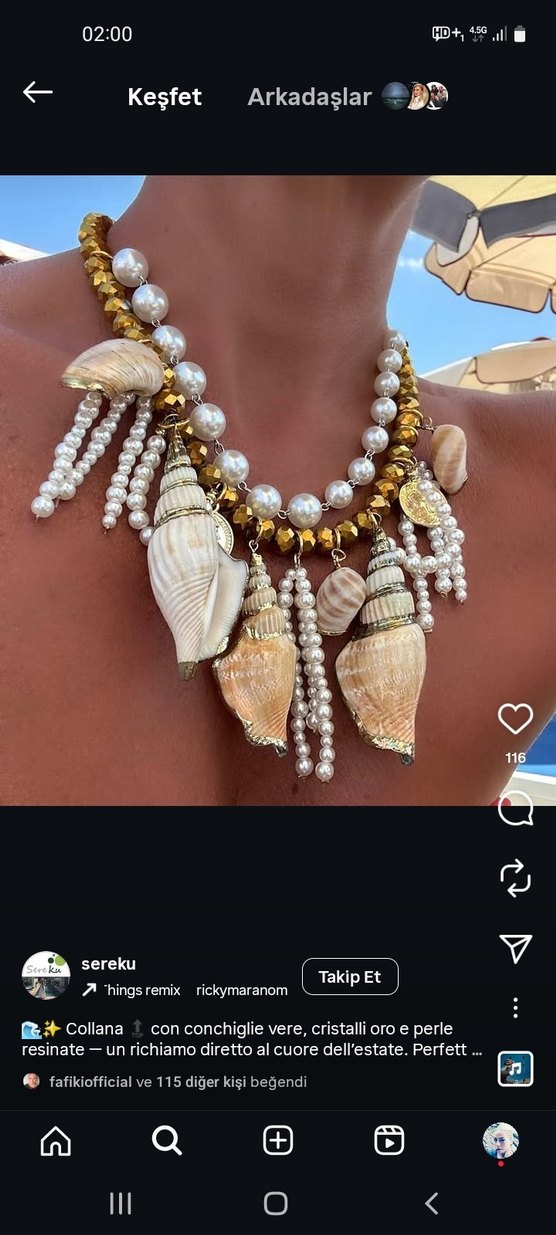 Uzun Turkuaz Boncuklu Bohem Kadın Kolyesi - Görsel 2