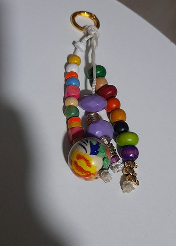 Kırmızı Bohem Zincir Detaylı Anahtarlık - Görsel 7