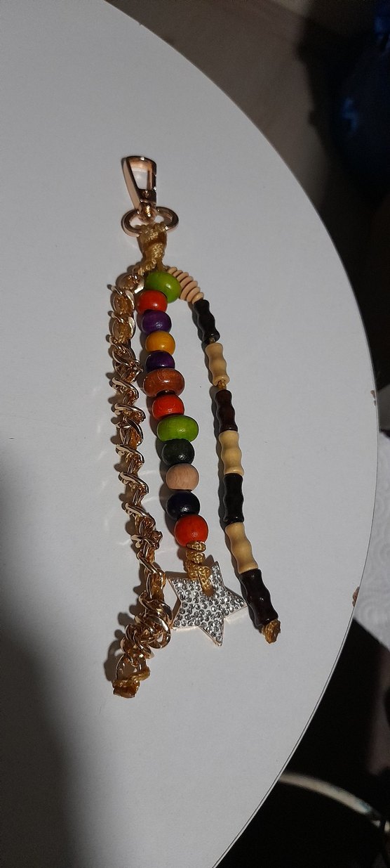 Kırmızı Bohem Zincir Detaylı Anahtarlık - Görsel 2